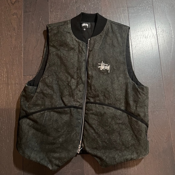 Stussy Other - RARE STUSSY WASHED CANVAS PRIMALOFT VEST Small Black & Dark Gray HTF